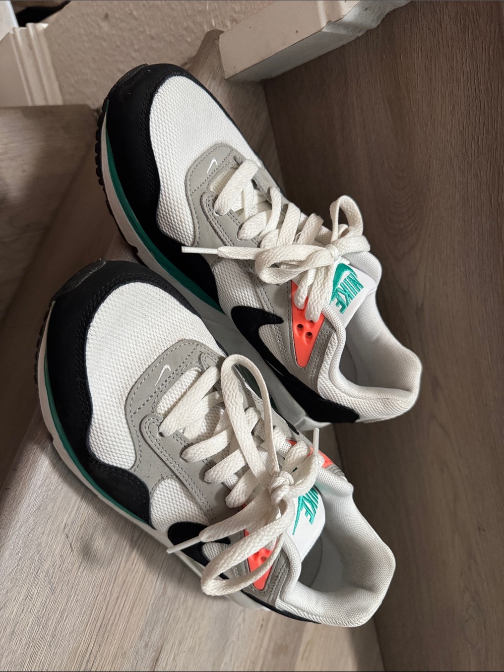 Nike Women’s White Black Teal and Coral Athletic Sneakers